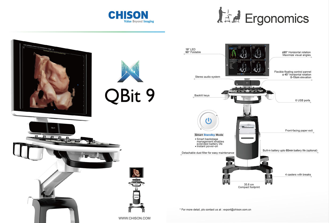 УЗИ аппарат Chison Qbit 9 — дополнительное изображение 2